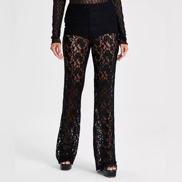 COPY - Avec Les Filles Black High Waist Flare Leg Trousers S Retails for $160. - Picture 2 of 8